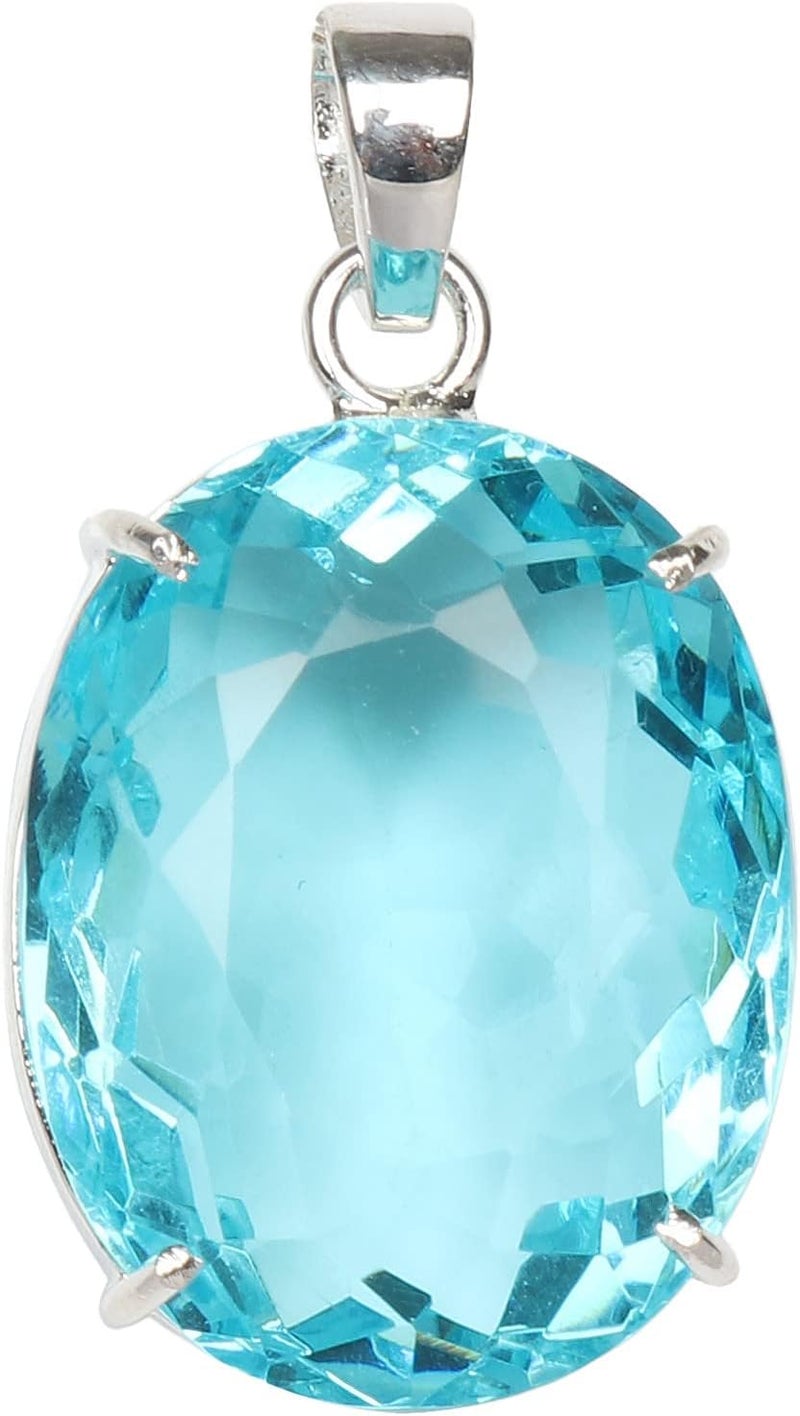 GEMHUB Gemstone Pendant Without Chain 44 CT-135 CT Oval Shape Sterling Silver Pendant Jewelry Women - Image 1